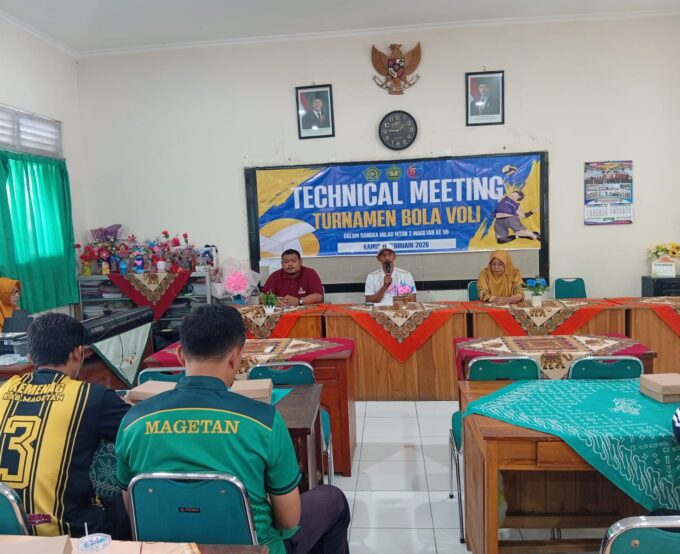 MTsN 2 Magetan Gelar Technical Meeting Turnamen Voli Milad ke-59, Diikuti 65 Tim Putra dan Putri